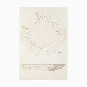 Desconocido - Plato - Acuarela original y tinta China - 1880