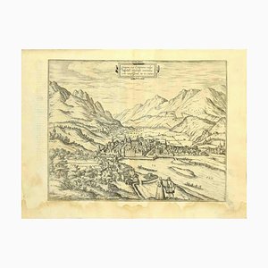 Franz Hogenberg - Map of Innsbruck - Etching - Late 16th Century