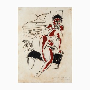 Lithographie Pericles Fazzini - Nude - Original - 1958