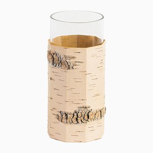 Vaso Tara in legno di betulla e vetro di Moya