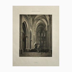 Lithographie Originale de Antonio Fontanesi - Intérieur de Geneve - 19ème Siècle