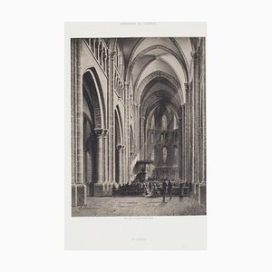 Antonio Fontanesi - Innenraum von Geneve - Original Lithographie - 19. Jahrhundert