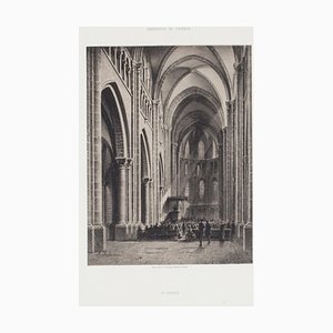 Antonio Fontanesi - Interior of Geneve - Original Lithograph - 19th Century