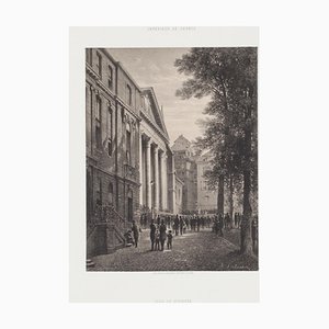Antonio Fontanesi - Innenraum von Geneve - Original Lithographie - 19. Jahrhundert