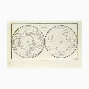 Desconocido - Mapa de regiones polares - Grabado original - Finales del siglo XIX