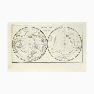 Unknown - Map of Polar Regions - Original Etching - Late 19th Century