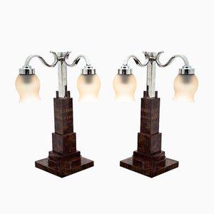 Art Deco Style Table Lamps, 1990s, Set of 2