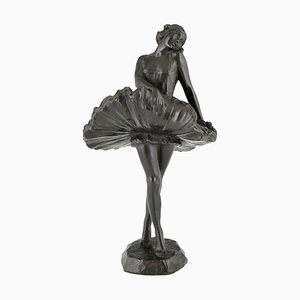 Art Deco Bronze Sculpture of a Dancer by Enrico Manfredo for Palma-Falco
