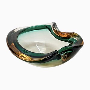 Bowl or Ashtray in Green and Amber, 1960s