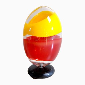 Sculpture Egg in Heavy Glass Polychrome