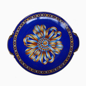 Piatto Cocarde de soie in porcellana di Hermès, anni '80