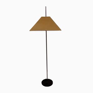 Vintage German Adjustable Floor Lamp With Round Black Painted Iron Foot