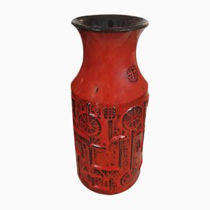 Rote Vase von Bodo Mans für Bay Keramik, 1960er