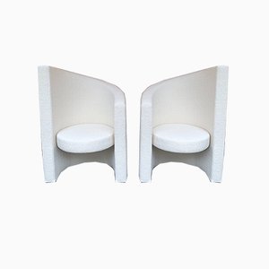 Set of Italian Leaf Armchairs in Bouclé Fabric by Paolo Pallucco, 1980s