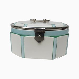 Scatola da pasticceria vintage Art Déco in ceramica