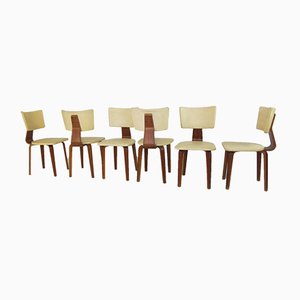 Mid-Century Vintage Plywood Dining Chairs by Cor Alons for Gouda den Boer, Set of 6