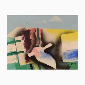 Hardy Strid, Modernist Composition, 1977, Acrylic on Canvas