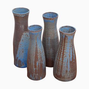 Große blaue Keramikvasen von Susanne Protzmann, 4er Set