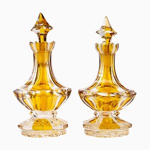 Small Bohemian Decanters, Set of 2
