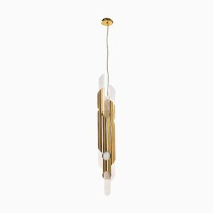 Pendant in Brass with Crystal Glass Flutes