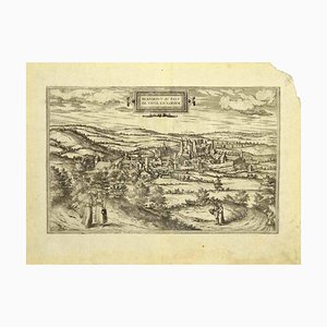 Franz Hogenberg - Vue de Blanmont - Gravure à l'Eau-Forte, fin 16ème Siècle