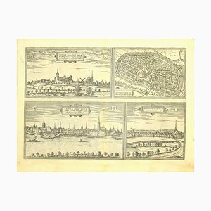 Franz Hogenberg - Vistas de las cuatro ciudades - Aguafuerte - finales del siglo XVI