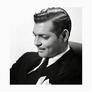 Impresión pigmentada de Clark Gable enmarcada en negro