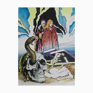 Mid-Century Original Painting Horror Comic L'Esorcista, 1970