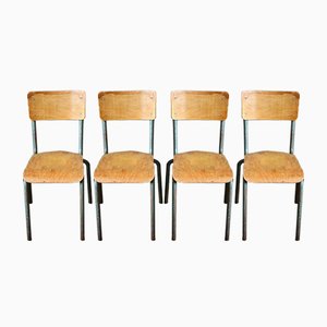 Industrial Dining Chairs, 1950s, Set of 4
