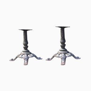 Basi per tavolo antiche in ghisa, set di 2