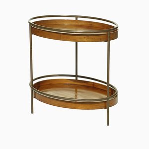 Table Basse en Laiton et Bois, Italie, 1950s