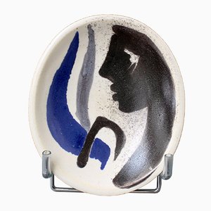 French Decorative Ceramic Bowl by Mado Jolain, 1950s