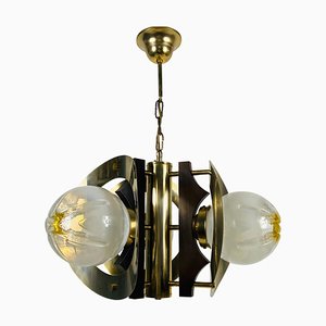 Aluminium and Murano Glass Ceiling Light from Mazegga, Italy, 1970s