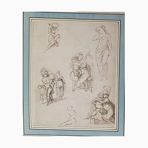 Desconocido - Figura - Dibujo original de tinta - siglo XIX