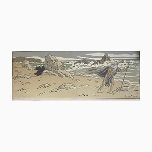 Henri Riviere - The Old Man and the Sea - Grabado en madera original - Principios del siglo XX