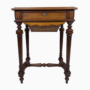 Antique German Walnut Sewing Table