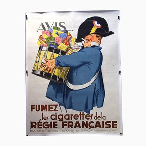 Póster de los cigarrillos de humo de the French Board, 1935