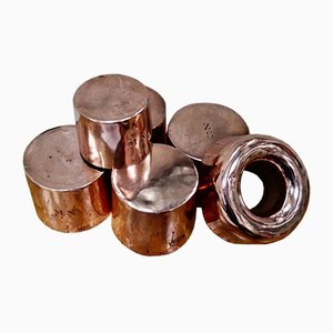 Victorian Copper Jelly Moulds, Set of 6