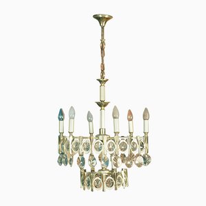 Glass Chandelier by Gaetano Sciolari, 1970s