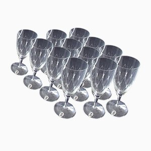 Copas de champán de cristal de Schott Zwiesel, años 50. Juego de 12