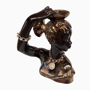 Ceramic Figure with Vintage Jewelery, 1950s