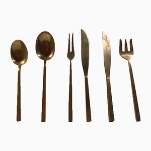 Bronze Serving Set by Sigvard Bernadotte for Scanline, 1950s, Set of 6