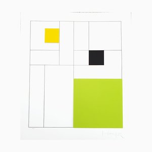 Gottfried Honegger Composition 3 3D cuadrados (verde, negro, amarillo) 2015 2015