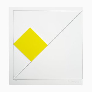 Gottfried Honegger Composition 1 3D quadrato (giallo) 2015 2015