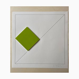 Gottfried Honegger Composition 1 3D cuadrado (verde) 2015 2020