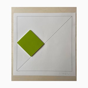 Gottfried Honegger Composition 1 3D quadrato (verde) 2015 2020