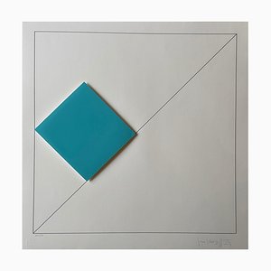 Gottfried Honegger Composition 1 3D quadrato (azzurro) 2015 2020