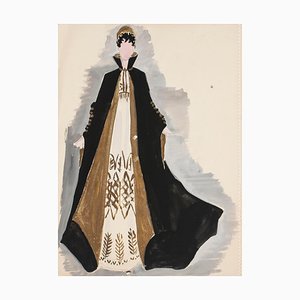 Alkis Matheos - Costume - Peinture Originale - Mid-20th Century
