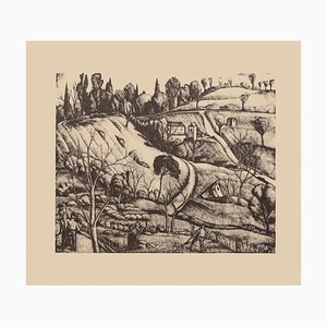 Diego Pettinelli - Landscape - Original Lithograph on Paper - 1930s