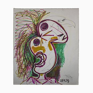 Gianpaolo Berto - Bird-of-Paradise - Dibujo original de medios mixtos - 1974